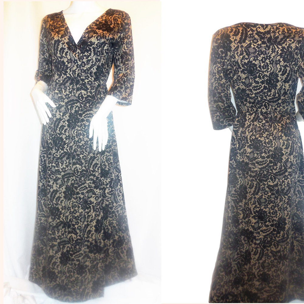 Maxi Dress LARGE NWT Stretchy Knit Long Wrap Dress HANDMADE unique rare